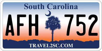 SC license plate AFH752