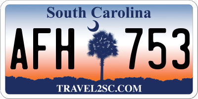 SC license plate AFH753