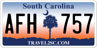SC license plate AFH757