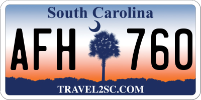 SC license plate AFH760