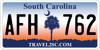 SC license plate AFH762