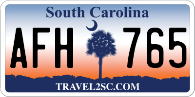 SC license plate AFH765