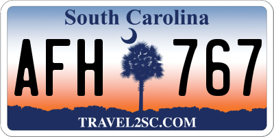 SC license plate AFH767