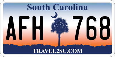 SC license plate AFH768