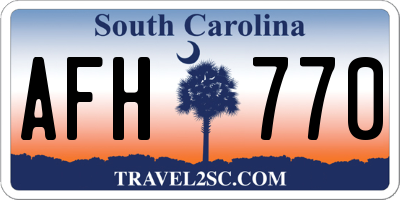 SC license plate AFH770