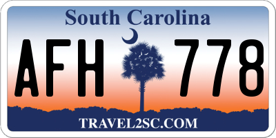 SC license plate AFH778