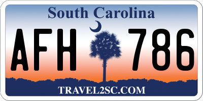 SC license plate AFH786