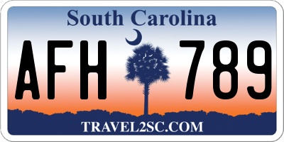 SC license plate AFH789