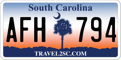 SC license plate AFH794