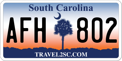 SC license plate AFH802