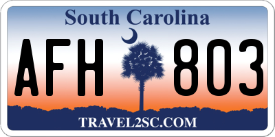 SC license plate AFH803