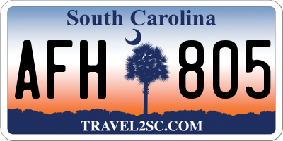 SC license plate AFH805