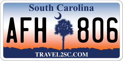 SC license plate AFH806