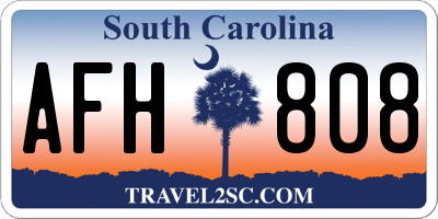 SC license plate AFH808