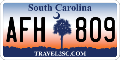 SC license plate AFH809
