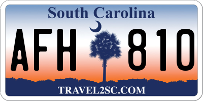 SC license plate AFH810