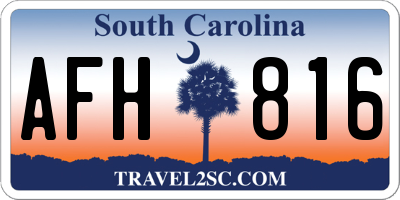 SC license plate AFH816