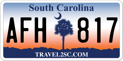 SC license plate AFH817