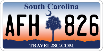 SC license plate AFH826