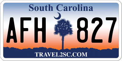 SC license plate AFH827