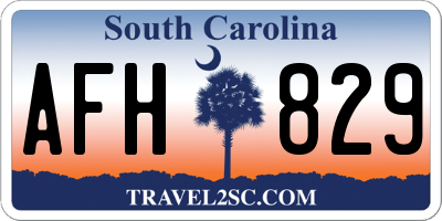 SC license plate AFH829