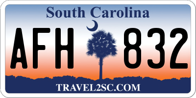 SC license plate AFH832