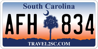 SC license plate AFH834