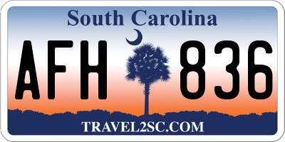 SC license plate AFH836