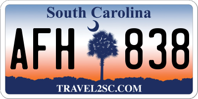 SC license plate AFH838