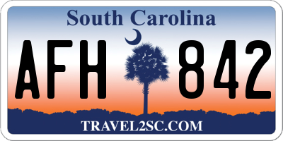 SC license plate AFH842