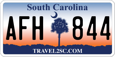 SC license plate AFH844