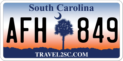 SC license plate AFH849