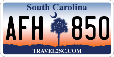 SC license plate AFH850