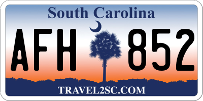 SC license plate AFH852