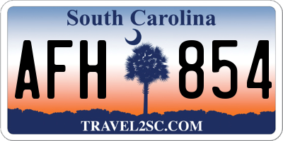 SC license plate AFH854