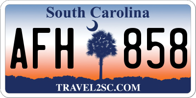 SC license plate AFH858
