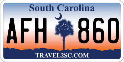 SC license plate AFH860