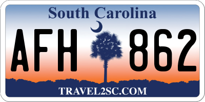 SC license plate AFH862