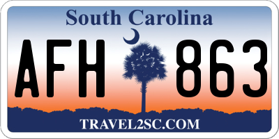 SC license plate AFH863
