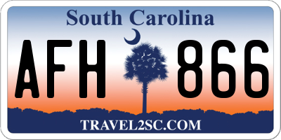 SC license plate AFH866