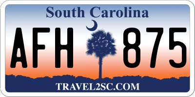 SC license plate AFH875