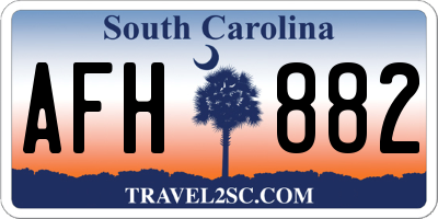 SC license plate AFH882