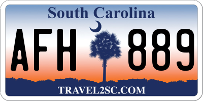 SC license plate AFH889