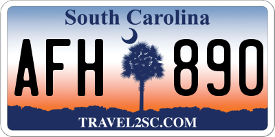SC license plate AFH890