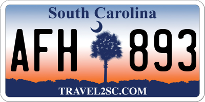 SC license plate AFH893