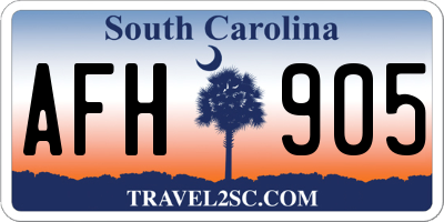 SC license plate AFH905