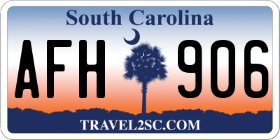 SC license plate AFH906