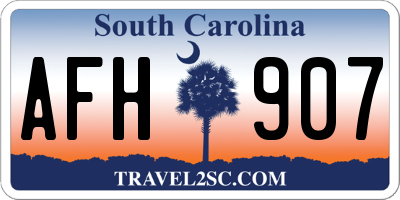 SC license plate AFH907