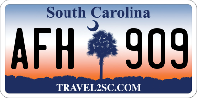 SC license plate AFH909