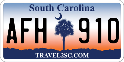 SC license plate AFH910